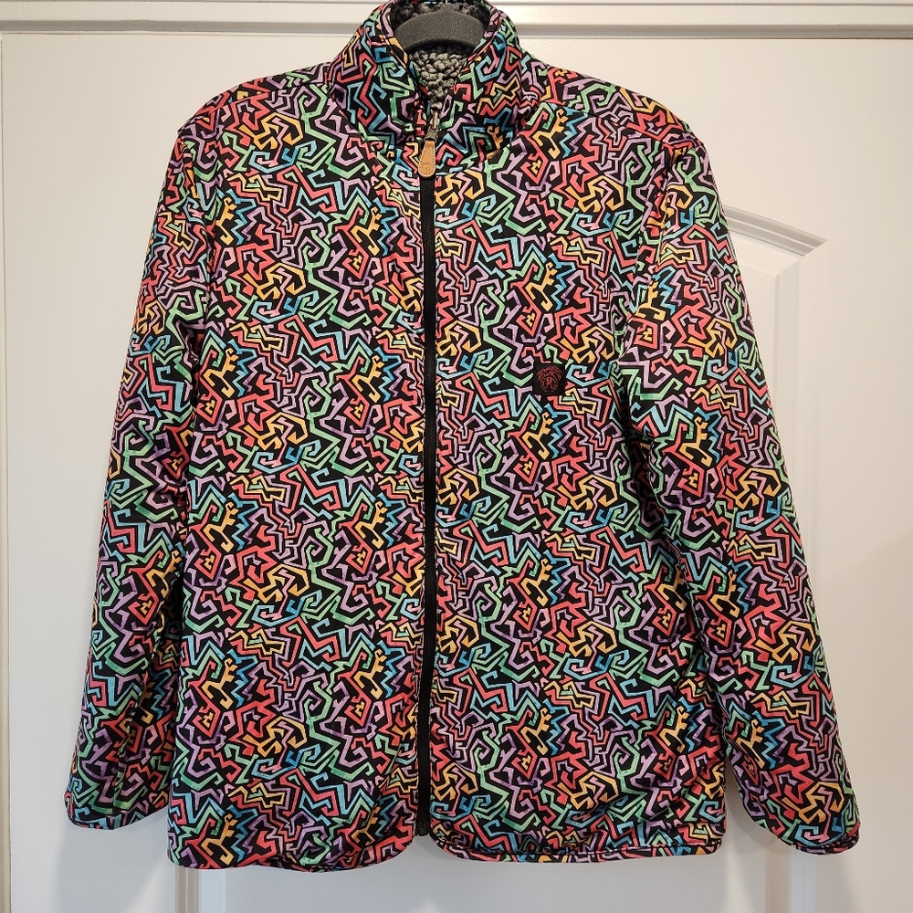 USA PALM WOMEN'S REVERSIBLE SHERPA ZIP JACKET SIZE M